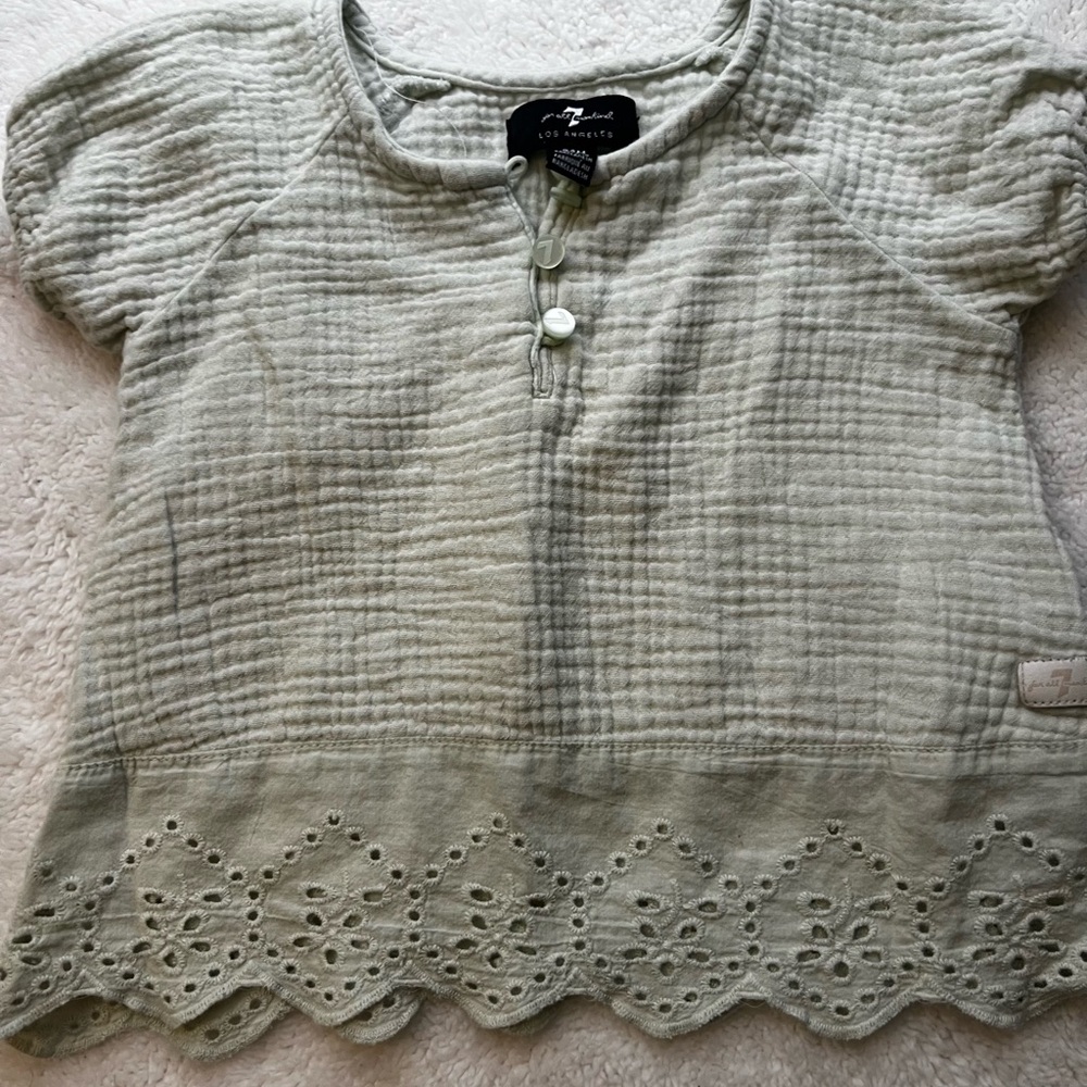 7 For All Mankind Kids Green Blouse